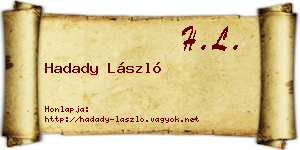 Hadady László névjegykártya